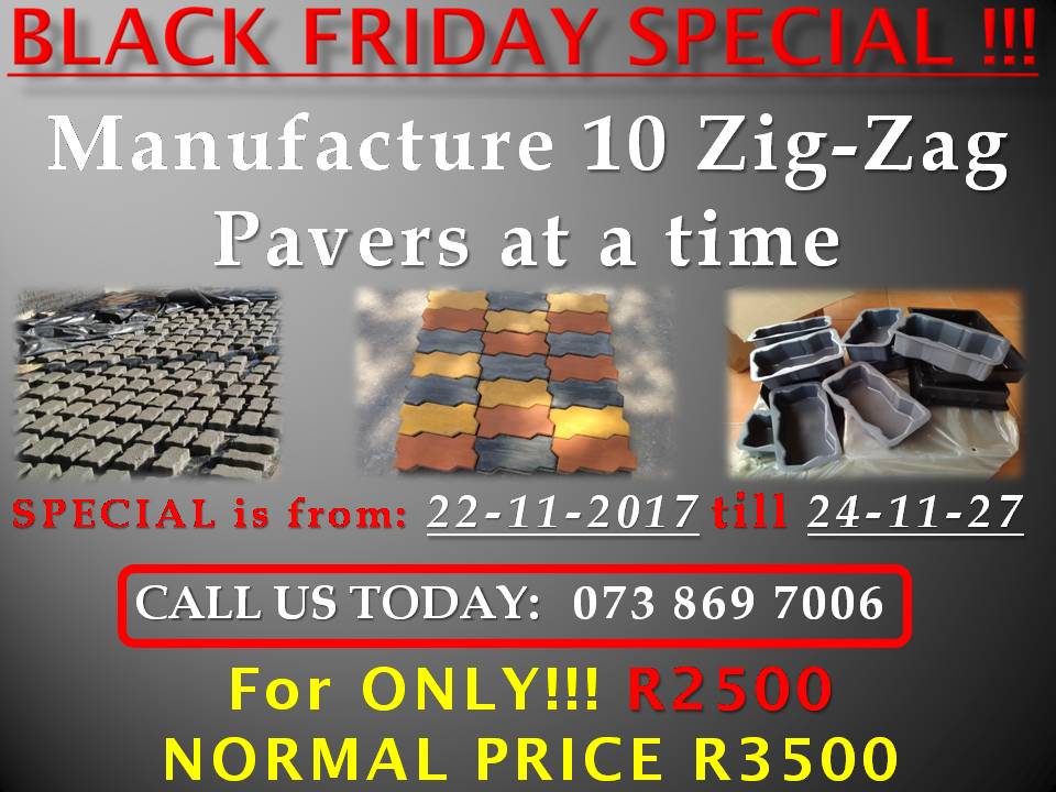 BLACK FRIDAY SPECIAL - Zig-Zag Paver Manufacturing Business