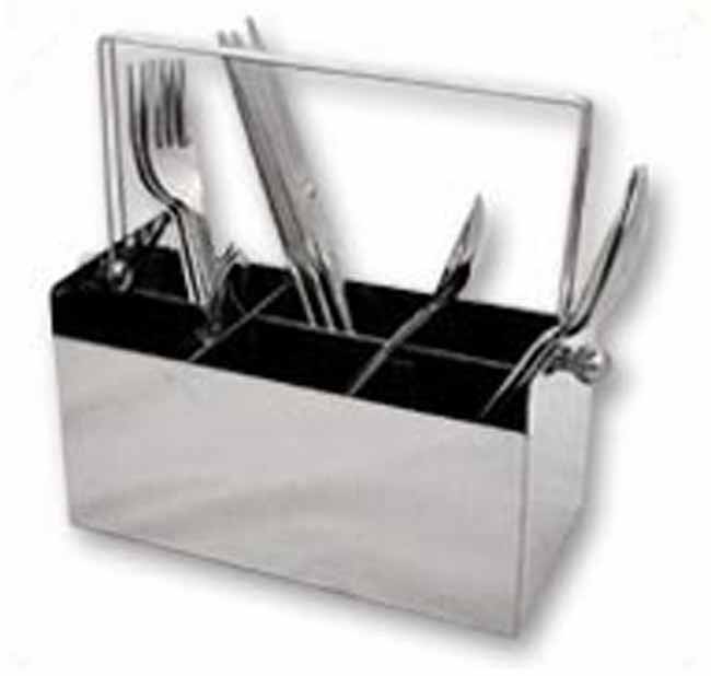 MATT STAINLESS STEEL 6 DIVISION CUTLERY CADDY!! ON SPECIAL!!!