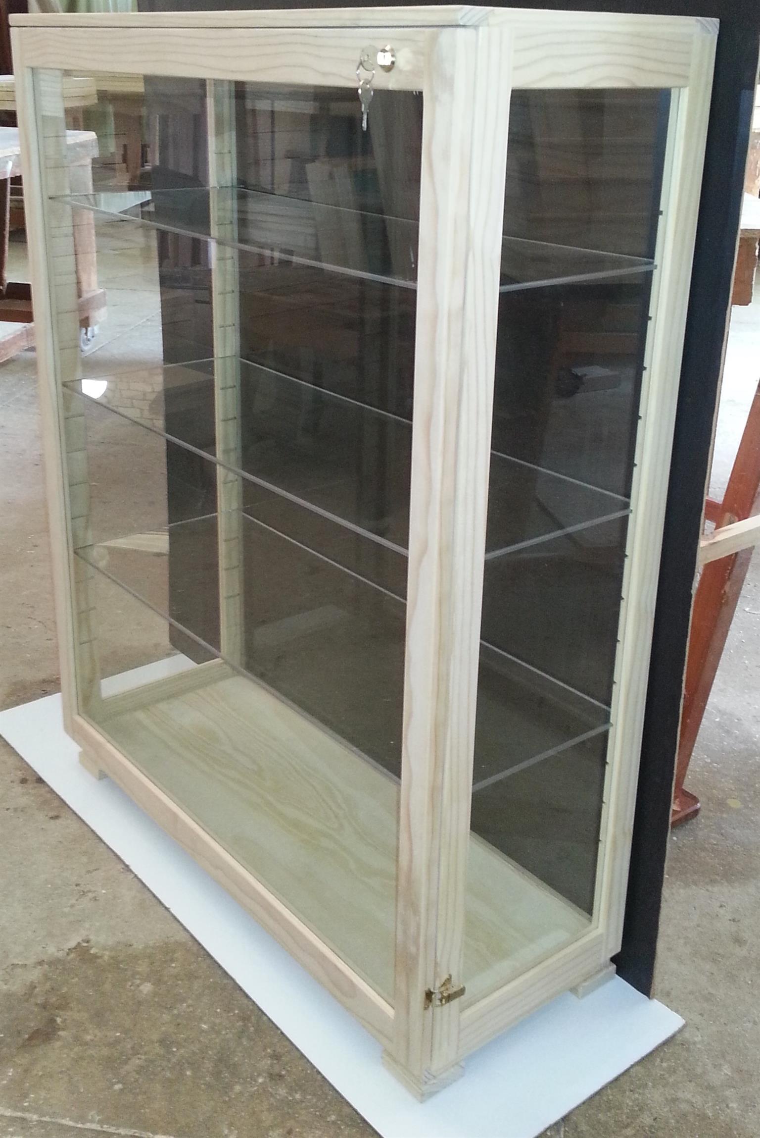 Wooden Glass Display Show Cases And Cabinets With Glass Shelves